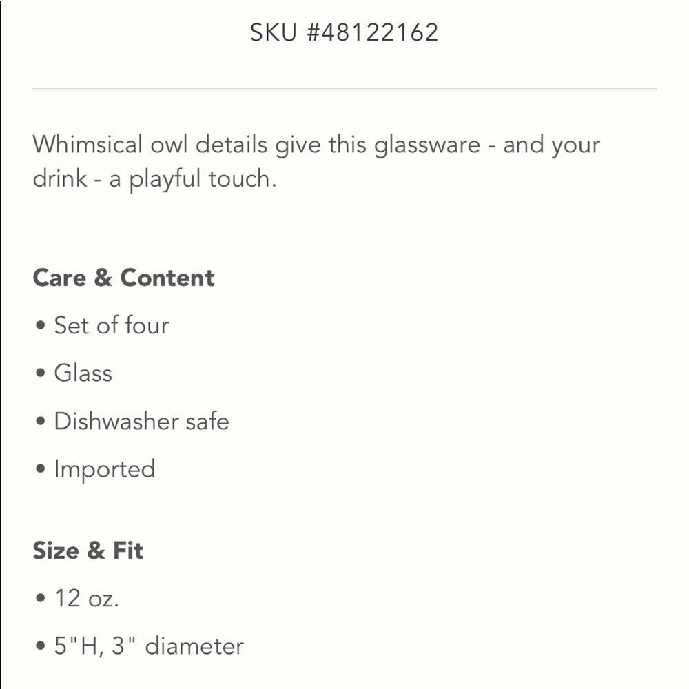 Anthropologie Sooki Owl Glasses - Picture 6 of 6